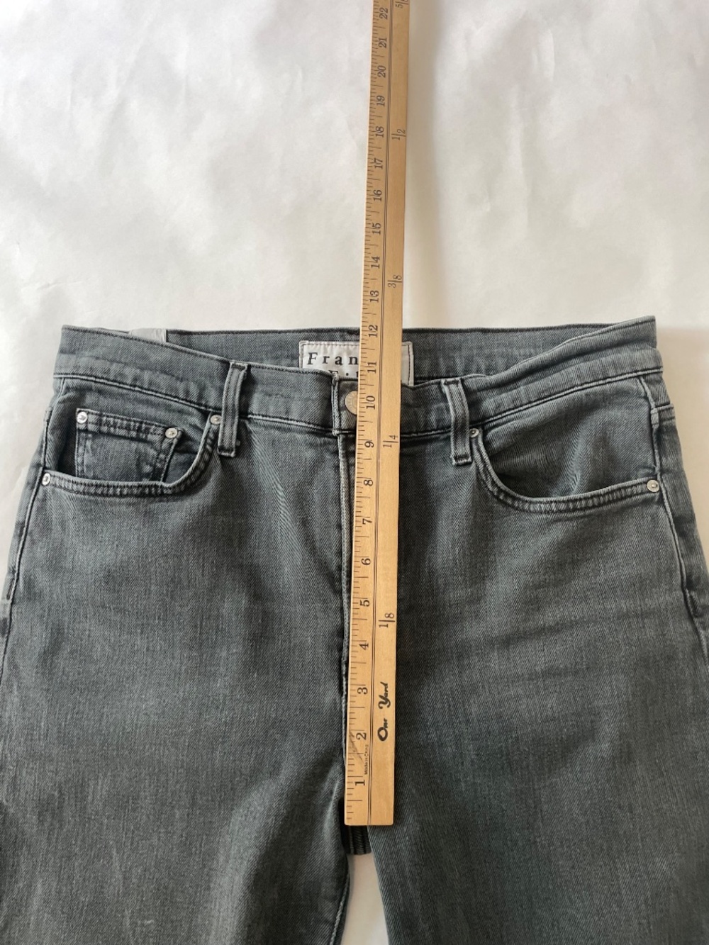 Frank & Eileen Cork Straight Leg Jeans, High Rise Crop Black Gray Denim, Size 29 - Picture 5 of 8